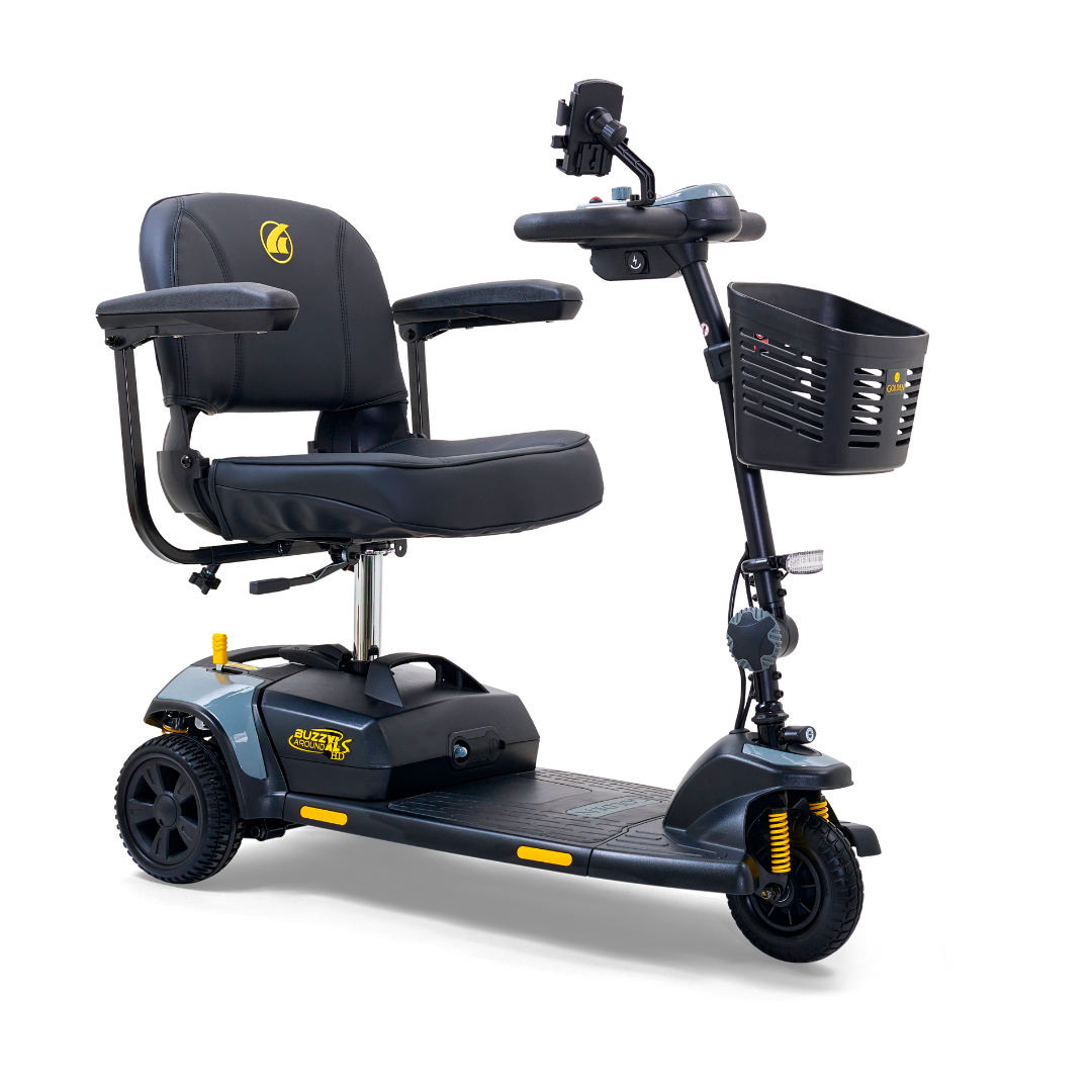 Golden Tech Buzzaround XLS-HD 3-Wheel Portable Scooter with Suspension - Stone Gray right